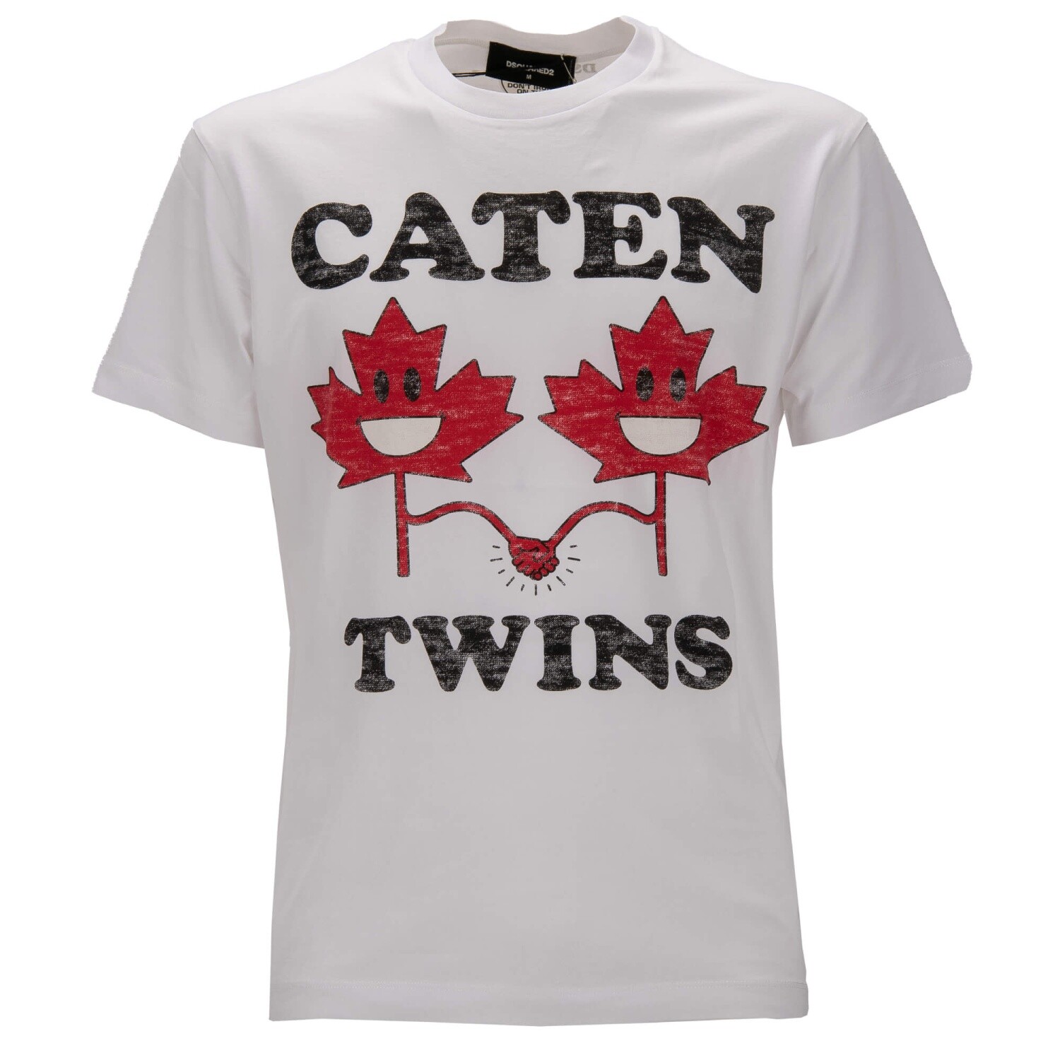 Хлопковая футболка DSQUARED2 CATEN TWINS Logo Красный Черный Белый 12553 35190₽