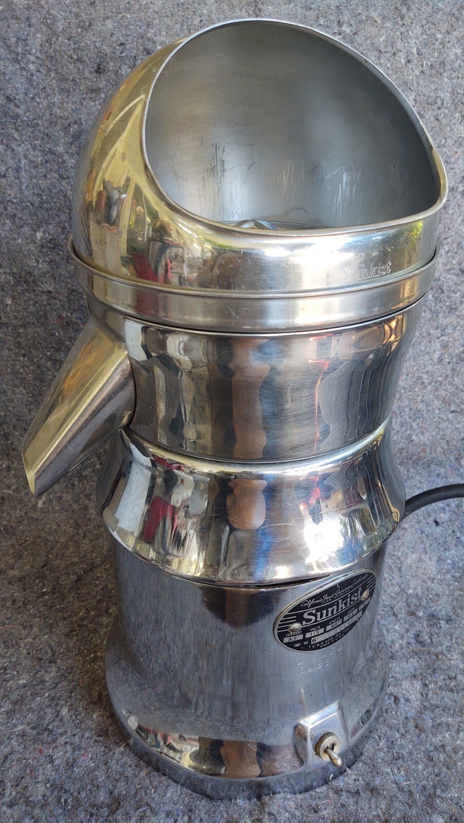 Vintage SUNKIST Commercial Juicer Type 6 Metal Chrome Finish Works Great eBay