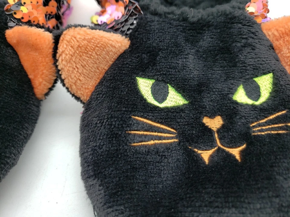 ZAPATILLAS HALLOWEEN GATO MUJER TALLA 8M NEGRO ROSA NARANJA NEGRO LENTEJUELAS ESPALDA LATERAL  Foto 2 de 4