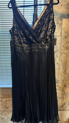 NWT Black & Gold Chiffon RobbieEvening Dress with Gold Sequins size 20W | eBay NWT Black & Gold Chiffon RobbieEvening Dress with Gold Sequins size 20W | eBay