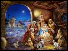 Upon a Holy Night - Chart Counted Cross Stitch Patterns Needlework DIY DMC   