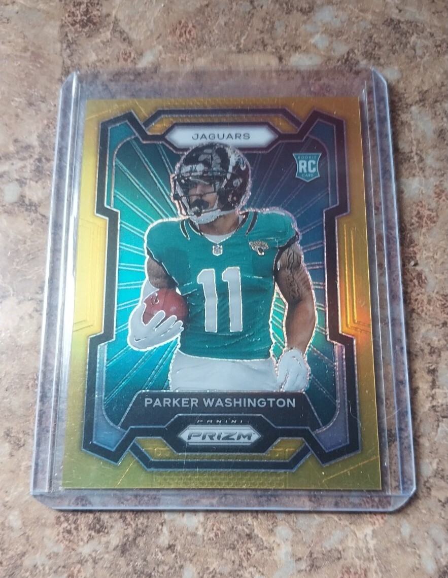 Parker Washington 2023 Panini Prizm Gold Variation SP RC #'d/10