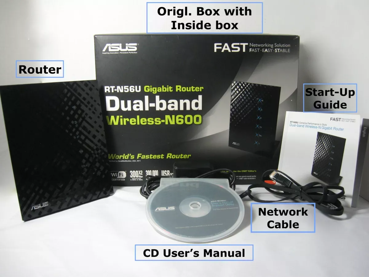 ASUS RT-N56U Dual-Band Wireless-N600 Gigabit Router 4-Ports.