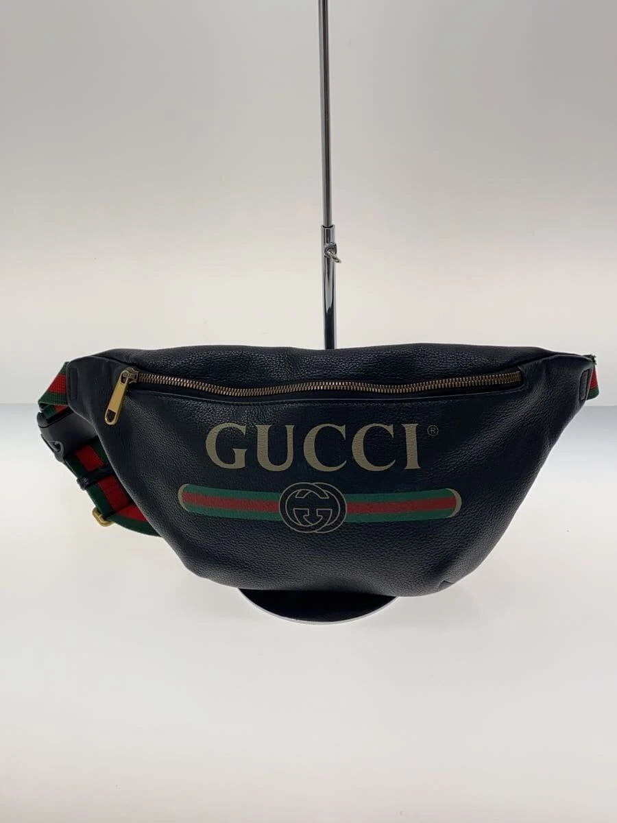 Sac GUCCI taille imprimé cuir noir occasion