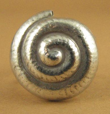 Ring with large spiral shape.  Fine/sterling silver 925. Adjustable size.