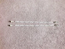 Handmade Hair Clip Fairy Braids Set 2 Silver White charms 14" Lg NEW