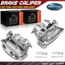 Pair Front Brake Calipers with Bracket for Ford Mustang 1999 2000 2001 V8 5.4L