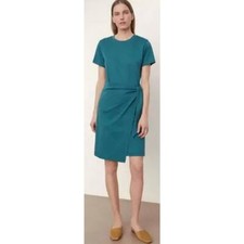 VINCE Tie-waist T-shirt Dress Green Blue Teal Size S 