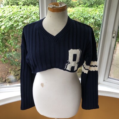 urban outfitters iets frans Football Shrug In Navy Blue Size XL
