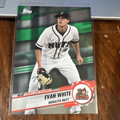 Evan White 2019 Topps Pro Debut MLB Leaps and Bounds Green #LB-EW /99