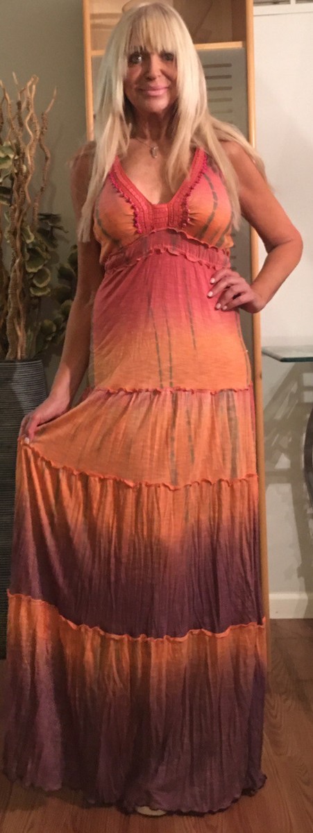 open lace back dress Free People Sundrenched Maxi Almost Apricot – KEEP Boutique