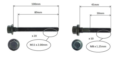 CYLINDER HEAD BOLT SET FOR TOYOTA 4 RUNNER LN130 2.8L 3L 10/89-6/96