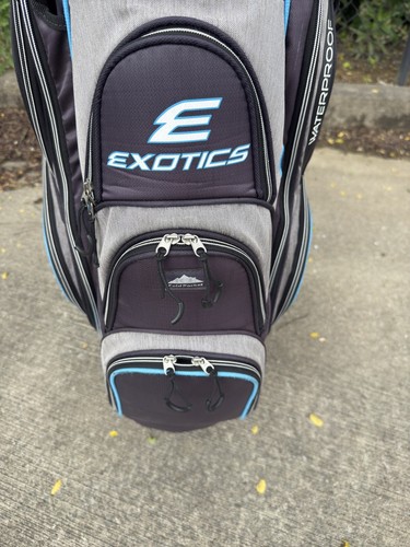 Bolsa de golf Exotics XTREME3 azul y gris 12 vías usada en excelente estado - Imagen 7 de 9