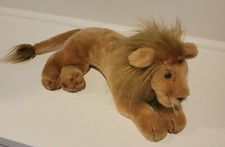 14" Vintage R. Dakin Laying Lion Plush Brown Mane 1977
