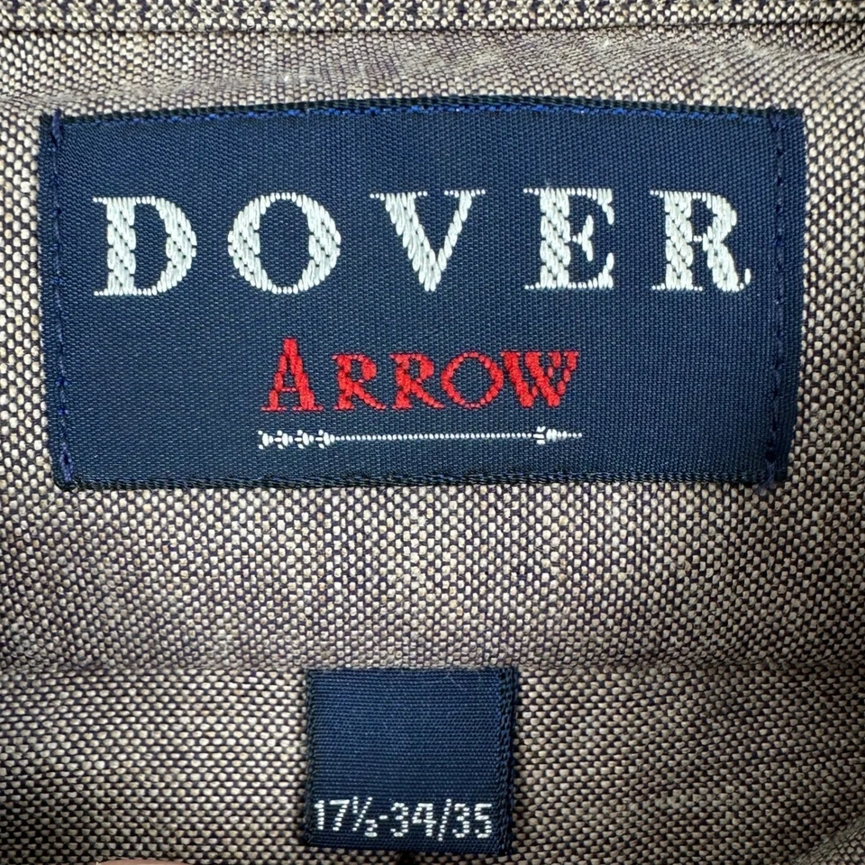 Arrow Dover 牛津衬衫连衣裙成人男式 17.5 34-35 中号米色纽扣新品 — 第 4/4 张图片