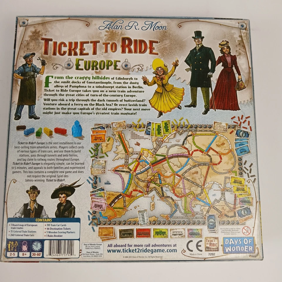 Days of Wonder Ticket to Ride Europe Board Game DO7202 Complete Train Adventure - Image 2 of 4