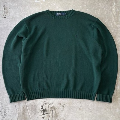 Vintage Polo Ralph Lauren Knit sweater crewneck XL Forest Green