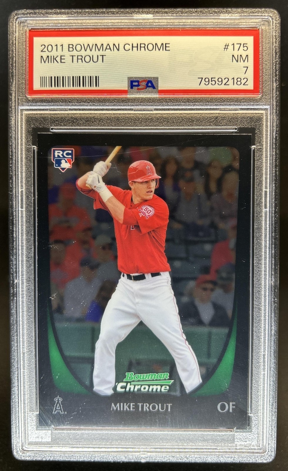 2011 Bowman Chrome Mike Trout RC Rookie #175 Angels PSA 7
