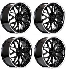 22 Black Machined Lip Wheels Rims 22x9 5x114.3 35 Cb 73.1 New Set Of 4 22 Black Machined Lip Wheels Rims 22x9 5x114.3 35 Cb 73.1 New Set Of 4