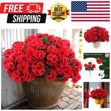 12 Pcs Artificial Flowers for Outdoors Silk Red Flowers Outdoor UV Resistant ...