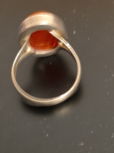 Oval Colored smooth stone in .925 silver setting, Size 7-1/2 Will Look Good Gami - Picture 2 of 6