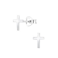 Kreuz Ohrstecker 925 Sterling Silber Ohrringe Geschenk Konfirmation Schlicht