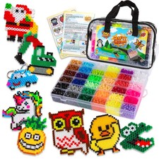 Ons 10500pcs Fuse Beads Craft Kit Perler Beads Compatible Kit 34 Colors 6 Pegboa