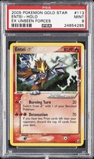 2005 POKEMON EX UNSEEN FORCES GOLD STAR #113 ENTEI-HOLO PSA 9