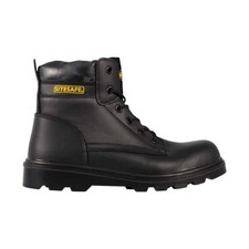 Sitesafe Trucker Metal Safety Leather Boots, S1P, Size 7, Black, Unisex