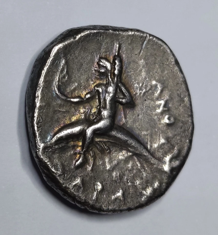 RARE R2 Grècque Argent, Calabre, Tarentum Didrachme / Nomos (272-240 BC) - Photo 2/4