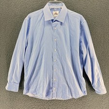 Ben Sherman Blue Pinstripe Shirt Mens 16.5 32/33 Tailored Slim Fit