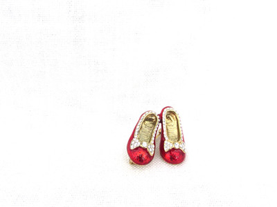 Ruby Slippers Wizard of Oz Style with Rhinestones Brooch Pin