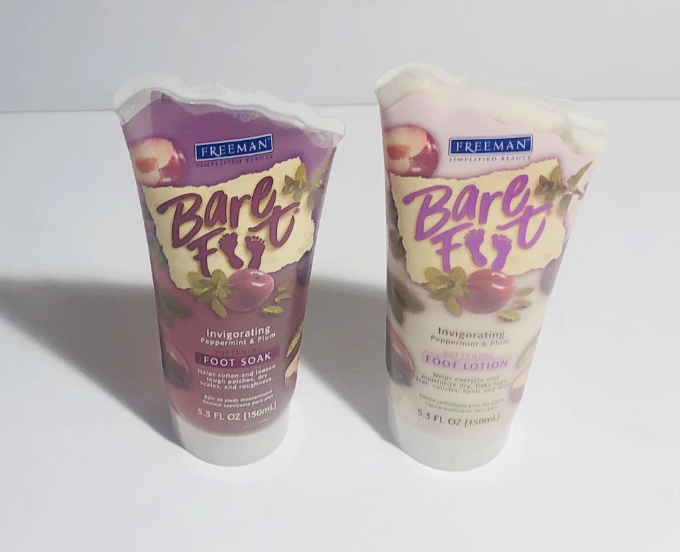 2 Freeman Bare Foot Exfoliating Scrub & Foot Soak Peppermint & Plum 5.3 oz Each - Image 2 of 4