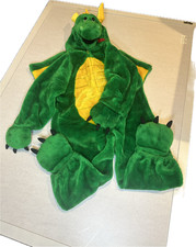 Chrisha Playful Plush Kids Unisex 4-6 Green Flying Dragon Halloween Costume
