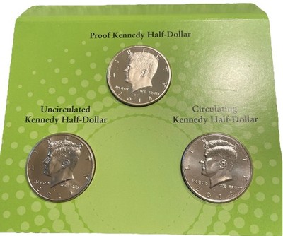    2014 Kennedy Half Dollar  3 coin set S (proof) P/D  N.I.F.C. Green holder.