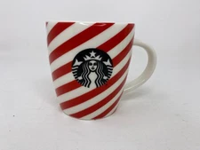 Starbucks Candy Cane Red & White Stripe Coffee Cup 12 oz. Christmas Mug Ceramic