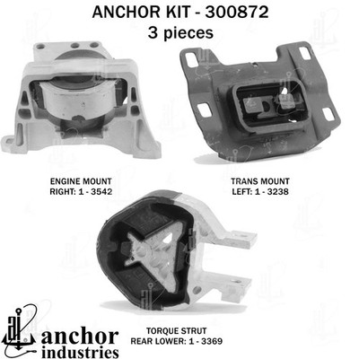 For Lincoln MKC 2015-2019 Anchor 300872 Engine Mount Kit