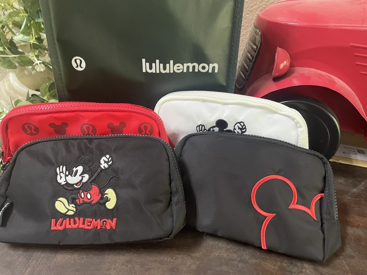 lululemon everywhere belt bag - red white black Lululemon (4) Disney Everywhere Belt Bags Bundle Mickey Black, RED, White  NWT