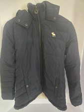 Abercrombie Kids Hooded Sherpa Lined Puffer Jacket Navy Size 15/16