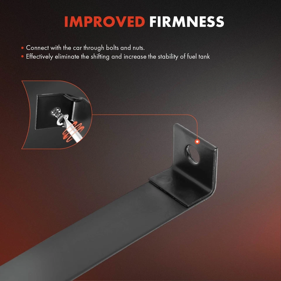 Correas negras del tanque de combustible para Chevrolet S10 1982-2003 GMC S15 Sonoma Syclone 2 un. Foto 4 de 4