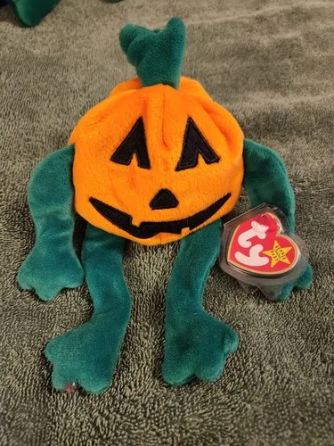 Vintage TY Beanie Babies Pumkin' the Pumpkin Halloween Plush Toy w/Hang Tag Mint