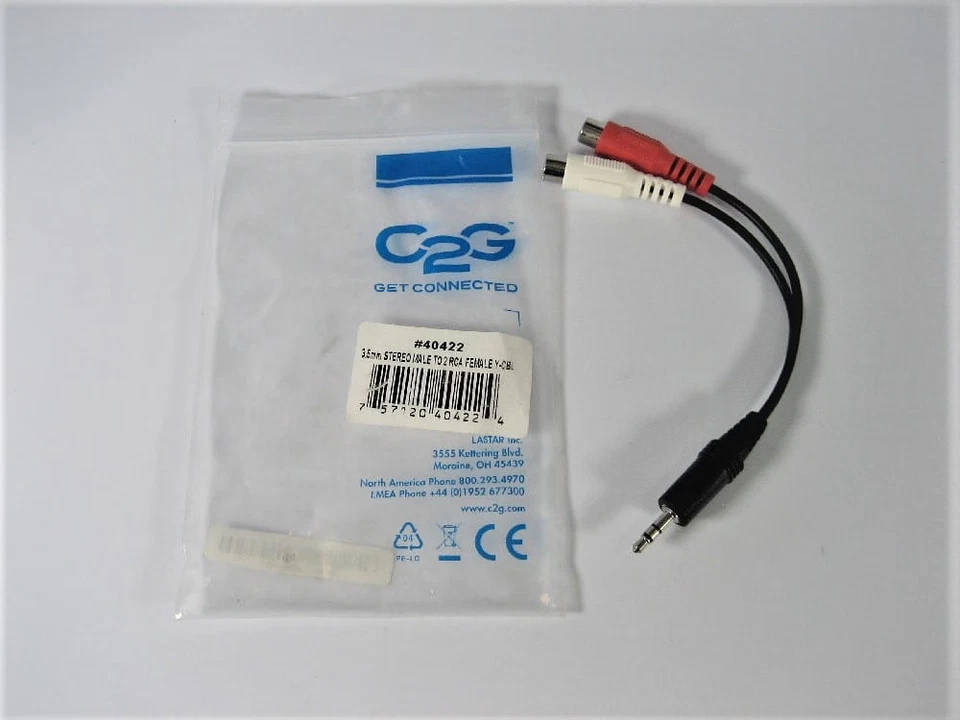 Cable2Go - 3.5mm Stereo Male To Two RCA Stereo Female Y-Cable - 4022 - Free Ship - Image 2 of 4