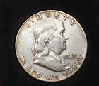 1949 D Franklin Half Dollar AU About Uncirculated 90% Silver