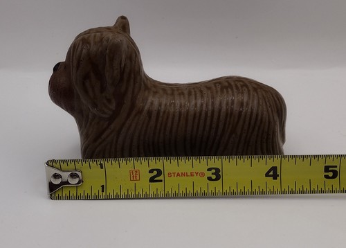 Vintage Toscany Yorkshire Terrier Ceramic Figurine Japan Small Shaggy Dog - Picture 7 of 9