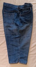 Gloria Vanderbilt Amanda Blue Denim Skimmer Women's 14 Embellished Pockets NICE