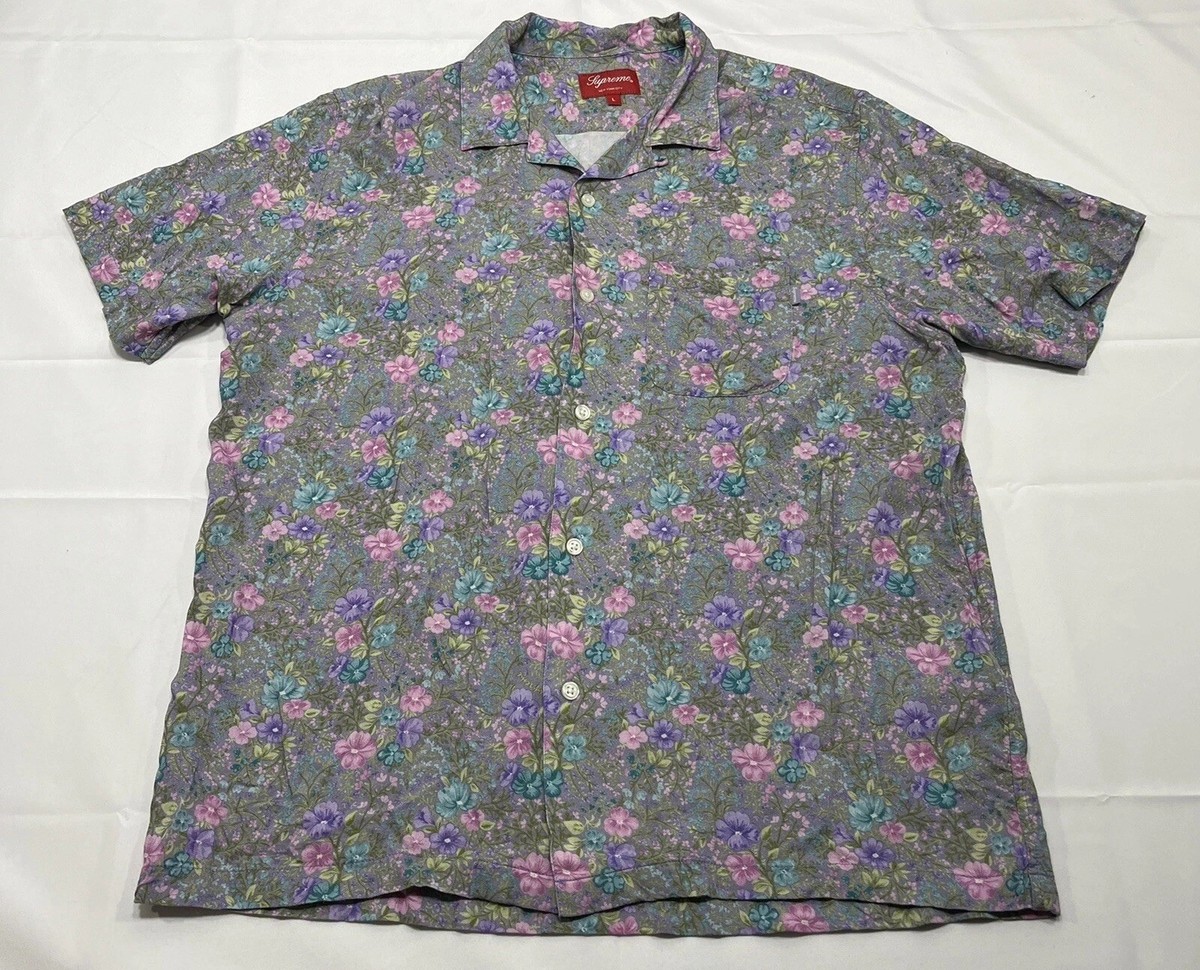 SUPREME 19SS Mini Floral Rayon Shirt Short Sleeve Open Collar