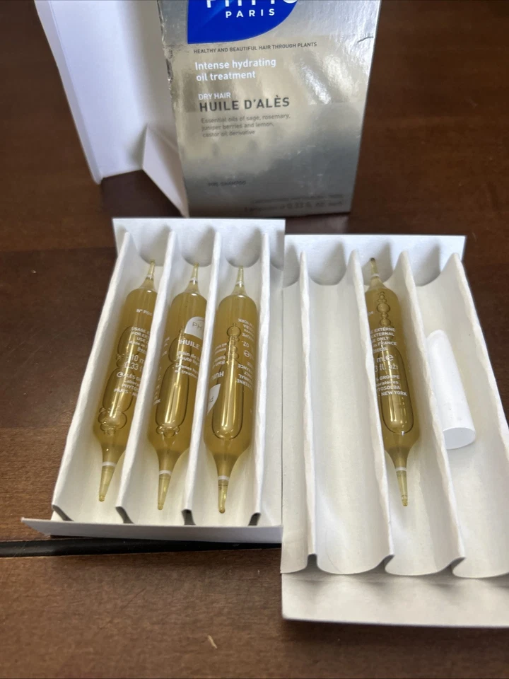 Phyto Huile D'Ales Pre-Shampoo Intense Hydrating Oil Treatment 4 x 0.33 oz NIB - Image 4 of 4