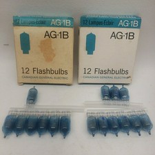 GE   AG-1B   Flashbulbs   Vintage   Sixteen 16x Blue Bulbs   Camera
