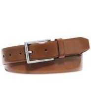 Michael Kors Rectangular Buckle Dress Belt Men's 38 Luggage Solid Single Prong 