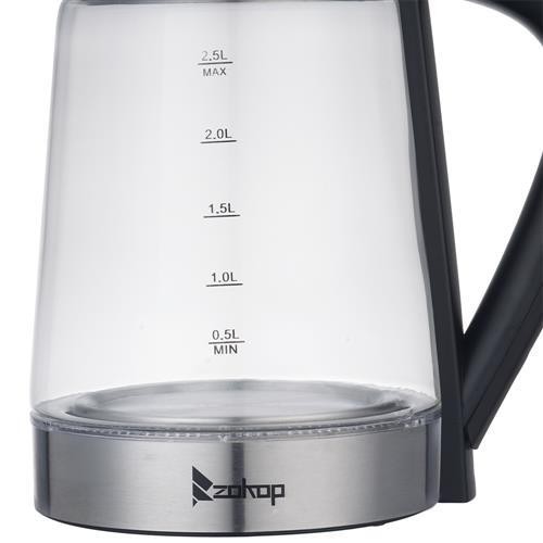 Boiler Kettles 1100W 2.5L Electric Glass Hot Water Kettle Tea Pot Coffee Sliver